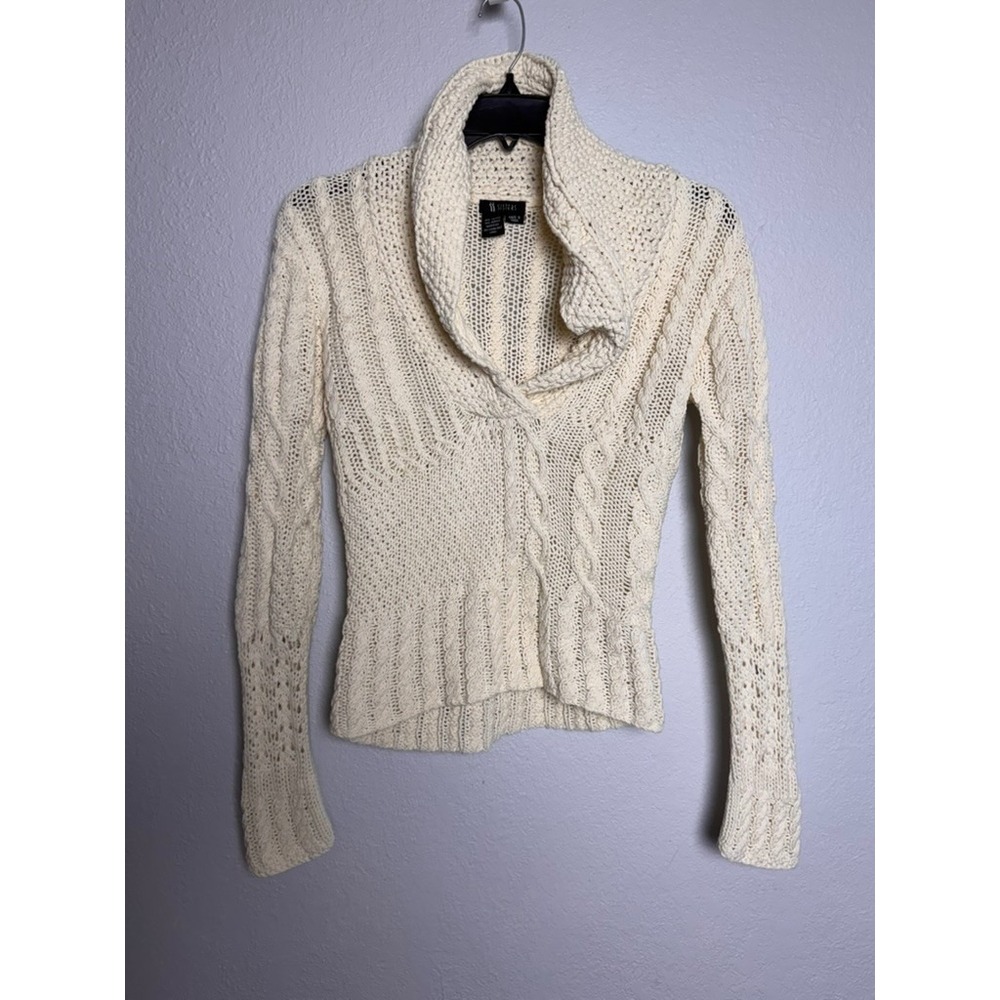 Sisters Sweater Women's L Beige Cable Knit Cottagecore Rory Gilmore Bella‎ Swan